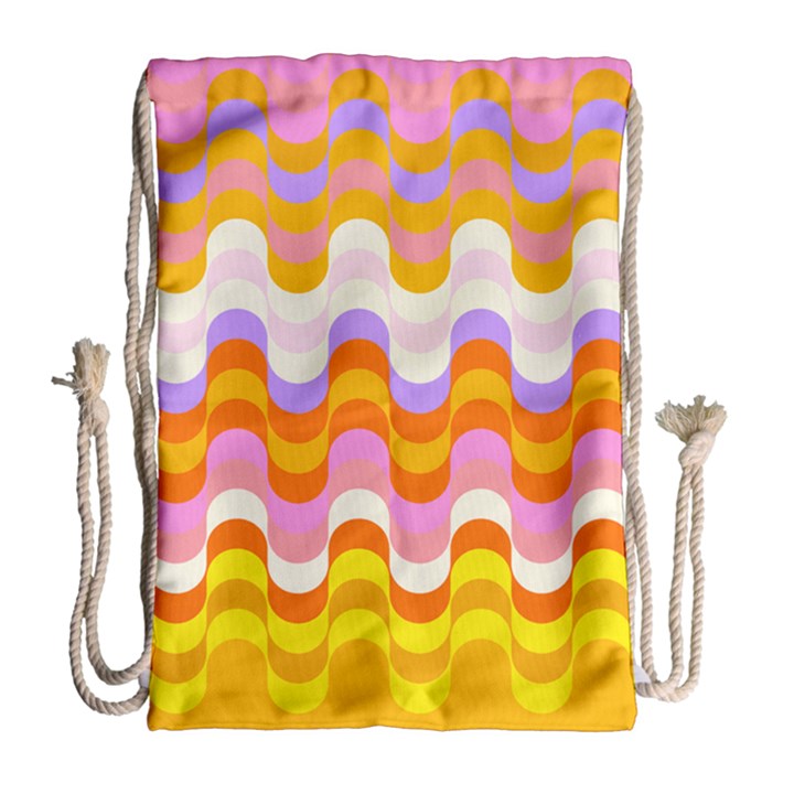 Dna Early Childhood Wave Chevron Rainbow Color Drawstring Bag (Large)