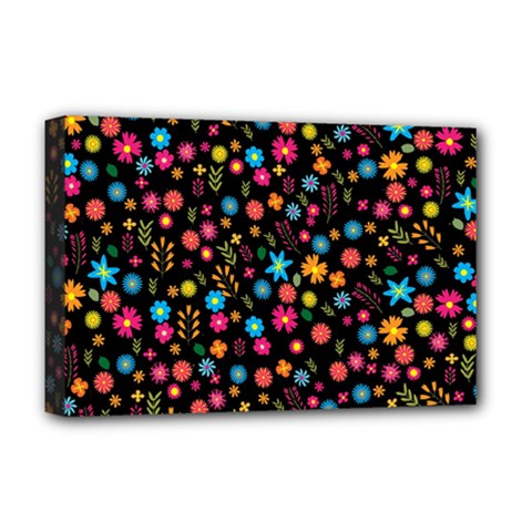 Floral Pattern Deluxe Canvas 18  X 12   by Valentinaart