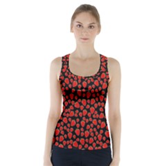 Strawberry  Pattern Racer Back Sports Top by Valentinaart