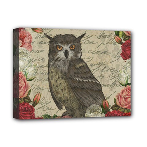 Vintage owl Deluxe Canvas 16  x 12  