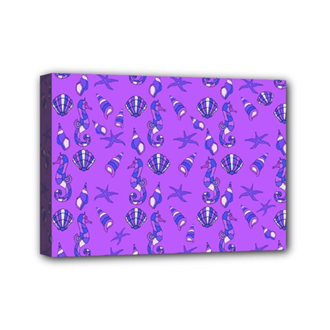 Seahorse Pattern Mini Canvas 7  X 5  by Valentinaart