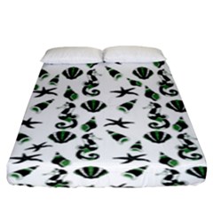 Seahorse pattern Fitted Sheet (King Size)