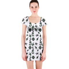 Seahorse pattern Short Sleeve Bodycon Dress