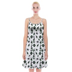 Seahorse pattern Spaghetti Strap Velvet Dress