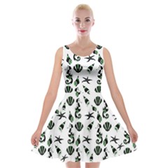 Seahorse pattern Velvet Skater Dress