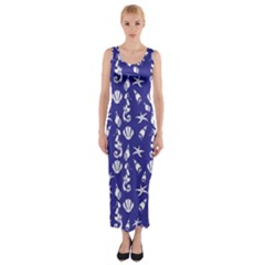 Seahorse Pattern Fitted Maxi Dress by Valentinaart