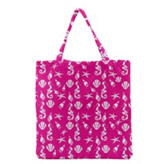 Seahorse Pattern Grocery Tote Bag by Valentinaart