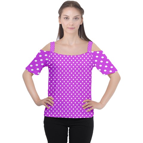 Polka Dots Women s Cutout Shoulder Tee by Valentinaart