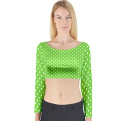 Polka Dots Long Sleeve Crop Top by Valentinaart