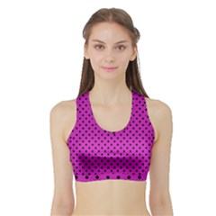 Polka Dots Sports Bra With Border by Valentinaart