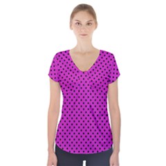 Polka Dots Short Sleeve Front Detail Top by Valentinaart