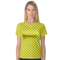 Polka dots Women s V-Neck Sport Mesh Tee