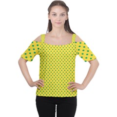 Polka dots Women s Cutout Shoulder Tee