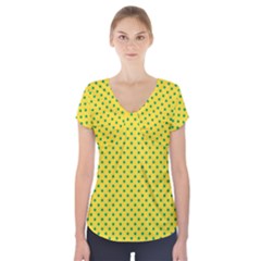 Polka Dots Short Sleeve Front Detail Top by Valentinaart
