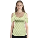 Polka dots Butterfly Sleeve Cutout Tee  View1