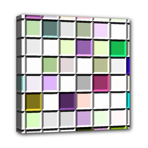 Color Tiles Abstract Mosaic Background Mini Canvas 8  X 8  by Simbadda