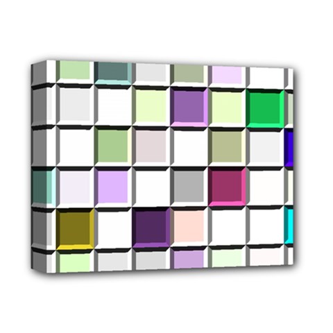 Color Tiles Abstract Mosaic Background Deluxe Canvas 14  X 11  by Simbadda