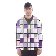 Color Tiles Abstract Mosaic Background Hooded Wind Breaker (men) by Simbadda