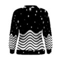 Black And White Waves And Stars Abstract Backdrop Clipart Women s Sweatshirt View2