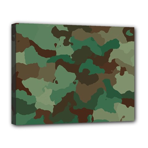 Camouflage Pattern A Completely Seamless Tile Able Background Design Canvas 14  X 11  by Simbadda