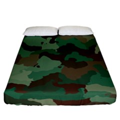 Camouflage Pattern A Completely Seamless Tile Able Background Design Fitted Sheet (california King Size) by Simbadda