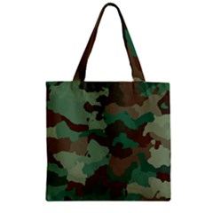 Camouflage Pattern A Completely Seamless Tile Able Background Design Zipper Grocery Tote Bag by Simbadda