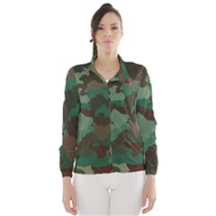 Camouflage Pattern A Completely Seamless Tile Able Background Design Wind Breaker (women) by Simbadda