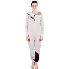 Greeting Card Coffee Mood Onepiece Jumpsuit (ladies)  by Simbadda