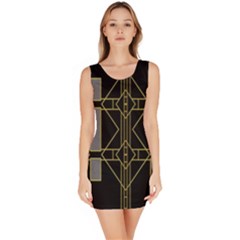 Simple Art Deco Style  Sleeveless Bodycon Dress by Simbadda