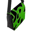 Black Green Abstract Shapes A Completely Seamless Tile Able Background Flap Messenger Bag (S) View2