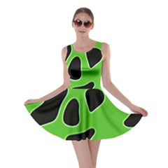 Black Green Abstract Shapes A Completely Seamless Tile Able Background Skater Dress by Simbadda