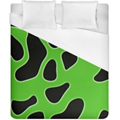 Black Green Abstract Shapes A Completely Seamless Tile Able Background Duvet Cover (california King Size) by Simbadda