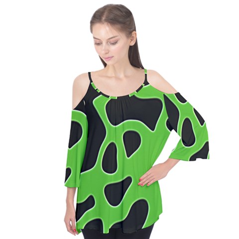 Black Green Abstract Shapes A Completely Seamless Tile Able Background Flutter Tees by Simbadda