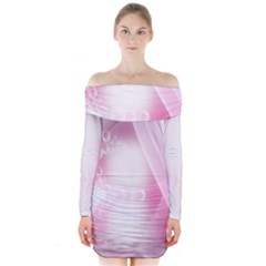 Realm Of Dreams Light Effect Abstract Background Long Sleeve Off Shoulder Dress by Simbadda