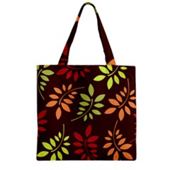 Leaves Wallpaper Pattern Seamless Autumn Colors Leaf Background Zipper Grocery Tote Bag by Simbadda