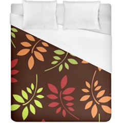 Leaves Wallpaper Pattern Seamless Autumn Colors Leaf Background Duvet Cover (california King Size) by Simbadda