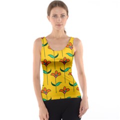 Small Flowers Pattern Floral Seamless Vector Tank Top by Simbadda