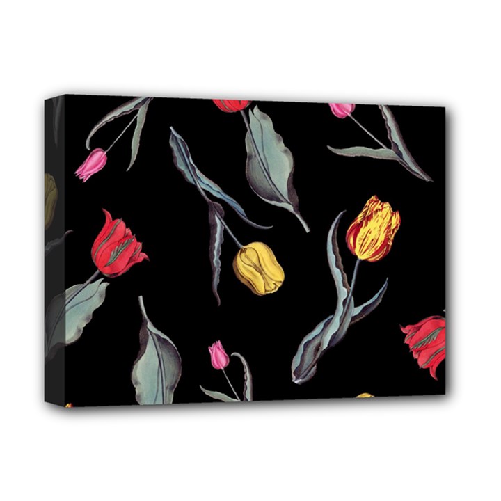 Colorful Tulip Wallpaper Pattern Background Pattern Wallpaper Deluxe Canvas 16  x 12  