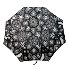 Geometric Line Art Background In Black And White Folding Umbrellas