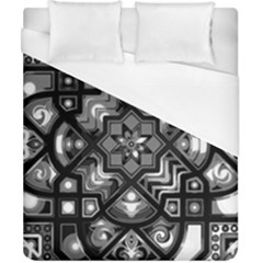 Geometric Line Art Background In Black And White Duvet Cover (California King Size)