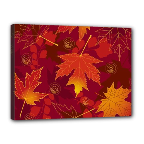 Autumn Leaves Fall Maple Canvas 16  X 12  by Simbadda