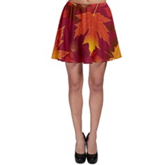 Autumn Leaves Fall Maple Skater Skirt