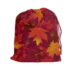 Autumn Leaves Fall Maple Drawstring Pouches (XXL)