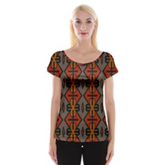 Seamless Pattern Digitally Created Tilable Abstract Women s Cap Sleeve Top by Simbadda