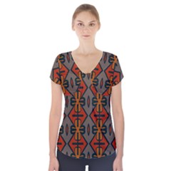 Seamless Pattern Digitally Created Tilable Abstract Short Sleeve Front Detail Top