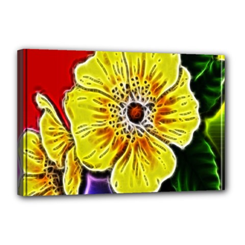 Beautiful Fractal Flower In 3d Glass Frame Canvas 18  X 12  by Simbadda