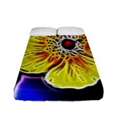 Beautiful Fractal Flower In 3d Glass Frame Fitted Sheet (full/ Double Size) by Simbadda