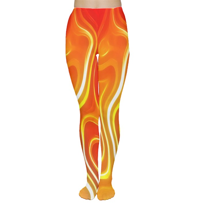 Fire Flames Abstract Background Women s Tights