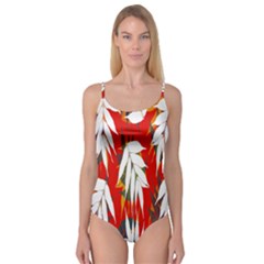 Leaves Pattern Background Pattern Camisole Leotard 