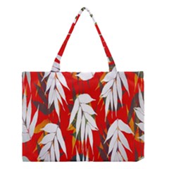 Leaves Pattern Background Pattern Medium Tote Bag by Simbadda